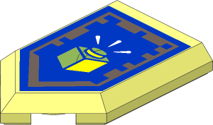 Tile  3 x  2 with Angled End with Nexo Power Shield Pattern - Cool Creation