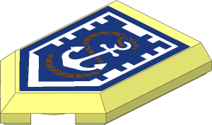 Tile  3 x  2 with Angled End with Nexo Power Shield Pattern - Ship Wrecker