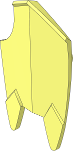 Minifig Shield Broad with Spiked Bottom and Cutout Corner