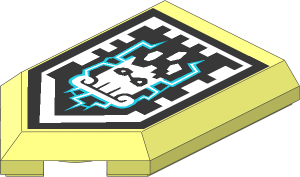 Tile  3 x  2 with Angled End with Nexo Power Shield Pattern - Collapsing Crumble