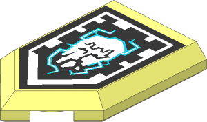 Tile  3 x  2 with Angled End with Nexo Power Shield Pattern - Corrupting Crush