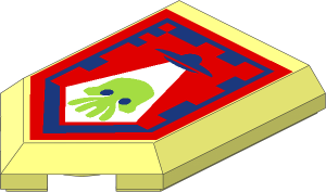 Tile  3 x  2 with Angled End with Nexo Power Shield Pattern - Cosmic Invasion