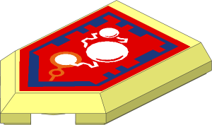 Tile  3 x  2 with Angled End with Nexo Power Shield Pattern - Electric Bubble