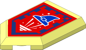 Tile  3 x  2 with Angled End with Nexo Power Shield Pattern - Magician's Hat