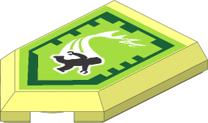Tile  3 x  2 with Angled End with Nexo Power Shield Pattern - Super Human Speed