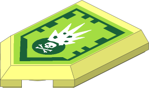 Tile  3 x  2 with Angled End with Nexo Power Shield Pattern - Poison Burst
