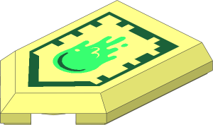 Tile  3 x  2 with Angled End with Nexo Power Shield Pattern - Slime Blast