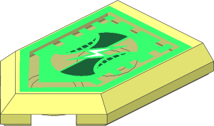 Tile  3 x  2 with Angled End with Nexo Power Shield Pattern - Supersonic Shield