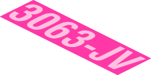 ~Sticker  0.9 x  3.9 with "3063-JV" and Magenta Shooting Star - Text