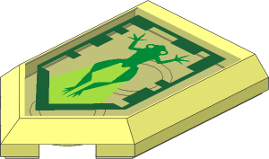 Tile  3 x  2 with Angled End with Nexo Power Shield Pattern - Bullfrog Superbound