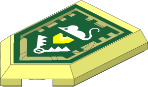 Tile  3 x  2 with Angled End with Nexo Power Shield Pattern - Mouse Trap