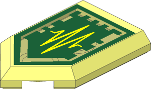 Tile  3 x  2 with Angled End with Nexo Power Shield Pattern - Adrenaline Rush