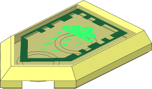 Tile  3 x  2 with Angled End with Nexo Power Shield Pattern - Ice Rain