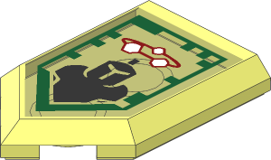 Tile  3 x  2 with Angled End with Nexo Power Shield Pattern - Stone Stun