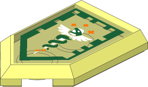 Tile  3 x  2 with Angled End with Nexo Power Shield Pattern - Serpent of Anti Virus