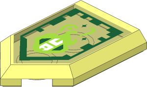 Tile  3 x  2 with Angled End with Nexo Power Shield Pattern - Magic Anti Evil Ultra Armor Upgrade