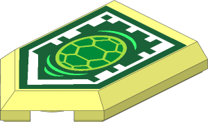 Tile  3 x  2 with Angled End with Nexo Power Shield Pattern - Snapper Stand