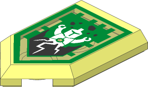 Tile  3 x  2 with Angled End with Nexo Power Shield Pattern - Depth Charge