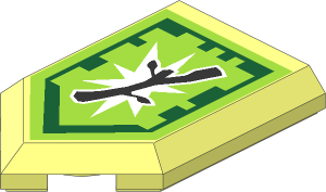 Tile  3 x  2 with Angled End with Nexo Power Shield Pattern - Boom Stick