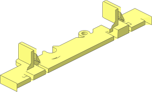 ~Train Track 6 Studs Wide Curved - Interlocking Track End