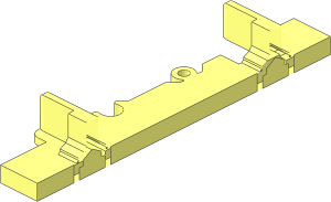 ~Train Track 6 Studs Wide Straight - Interlocking Track End