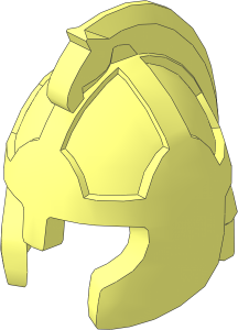 Minifig Helmet Castle Rohan with Cheek Protection & Comb