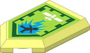 Tile  3 x  2 with Angled End with Nexo Power Shield Pattern - Orbital Strike