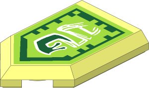 Tile  3 x  2 with Angled End with Nexo Power Shield Pattern - Slime Slugs