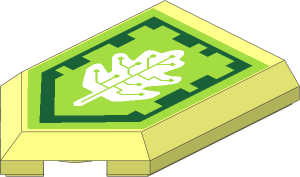 Tile  3 x  2 with Angled End with Nexo Power Shield Pattern - Tech Tree
