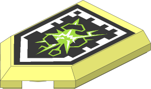 Tile  3 x  2 with Angled End with Nexo Power Shield Pattern - Devious Demolition