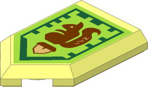 Tile  3 x  2 with Angled End with Nexo Power Shield Pattern - Power of Squirrel