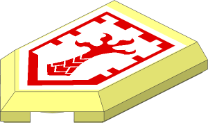 Tile  3 x  2 with Angled End with Nexo Power Shield Pattern - Clapperclaw