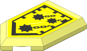 Tile  3 x  2 with Angled End with Nexo Power Shield Pattern - Mace Rain
