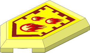 Tile  3 x  2 with Angled End with Nexo Power Shield Pattern - Incinerate