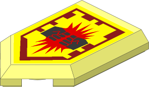 Tile  3 x  2 with Angled End with Nexo Power Shield Pattern - Charging Attack