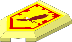 Tile  3 x  2 with Angled End with Nexo Power Shield Pattern - Soaring Eagle