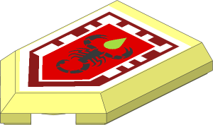 Tile  3 x  2 with Angled End with Nexo Power Shield Pattern - Toxic Sting
