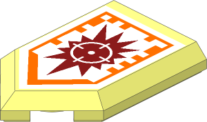 Tile  3 x  2 with Angled End with Nexo Power Shield Pattern - Target Blaster