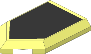 Tile  3 x  2 with Angled End with Black Top Face Pattern