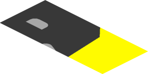 ~Sticker  1.9 x  0.8 with Black Headlamp on Yellow Face Right - Upper Section 4