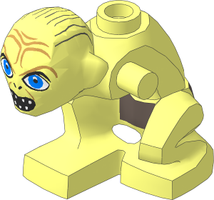 Minifig Gollum with Wide Eyes and Open Mouth Pattern