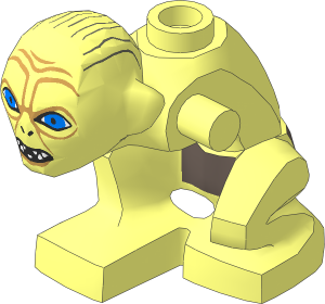 Minifig Gollum with Narrow Eyes and Half-open Mouth Pattern