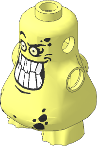 Figure Scurrier Body with Bright Light Orange Eyes and Open Smile with 10 Teeth Pattern