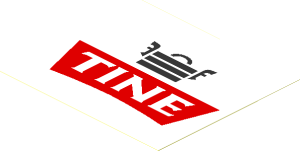 Sticker  3.4 x  3.8 with "TINE" Logo