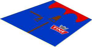 Sticker Minifig Torso with Small "TINE" Logo, Brown Zipper and Red Collar