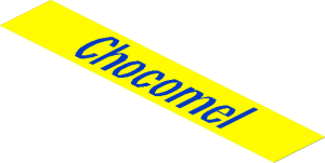Sticker  1.1 x  5.9 with Blue "Chocomel"