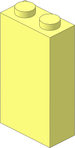 Brick  1 x  2 x  3 without Understud