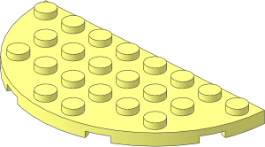 Plate  4 x  8 Round Semicircle