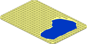 Duplo Baseplate 16 x 24 with 93 Stud Irregular Gap with Blue Pond Pattern