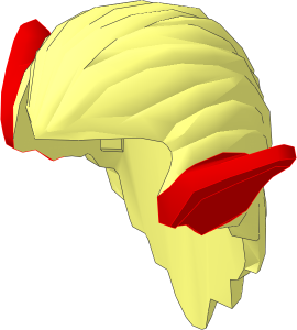 Minifig Hair Orc with Medium Nougat Ears Pattern